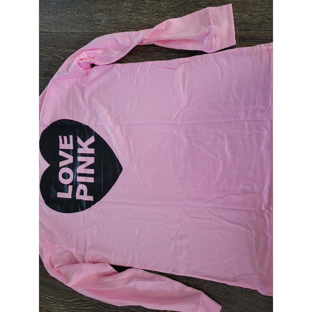 VS PINK CAMPUS TEE LS ORIGINALS PINK xxl heart